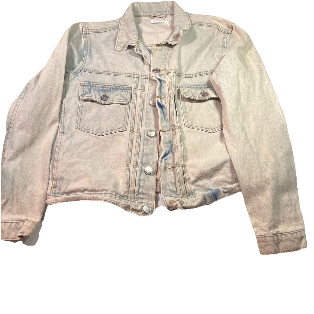 PACSUN Denim Jacket Men's‎ Size Large Light Wash Denim EUC